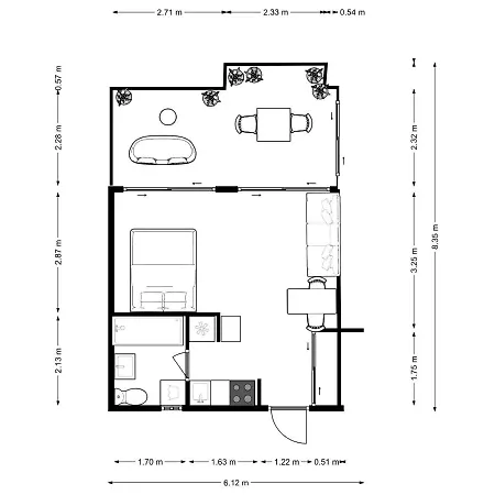 Апартаменты Honeymoon Corner Suite, Sun-all-day Terrace On The Of *